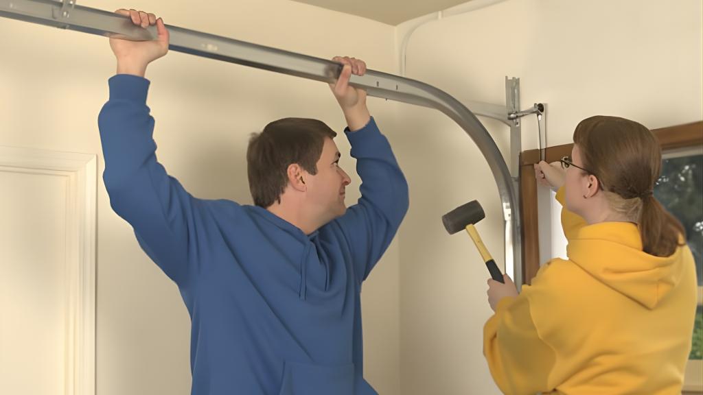 Adjusting the garage door track for better garage door alignment