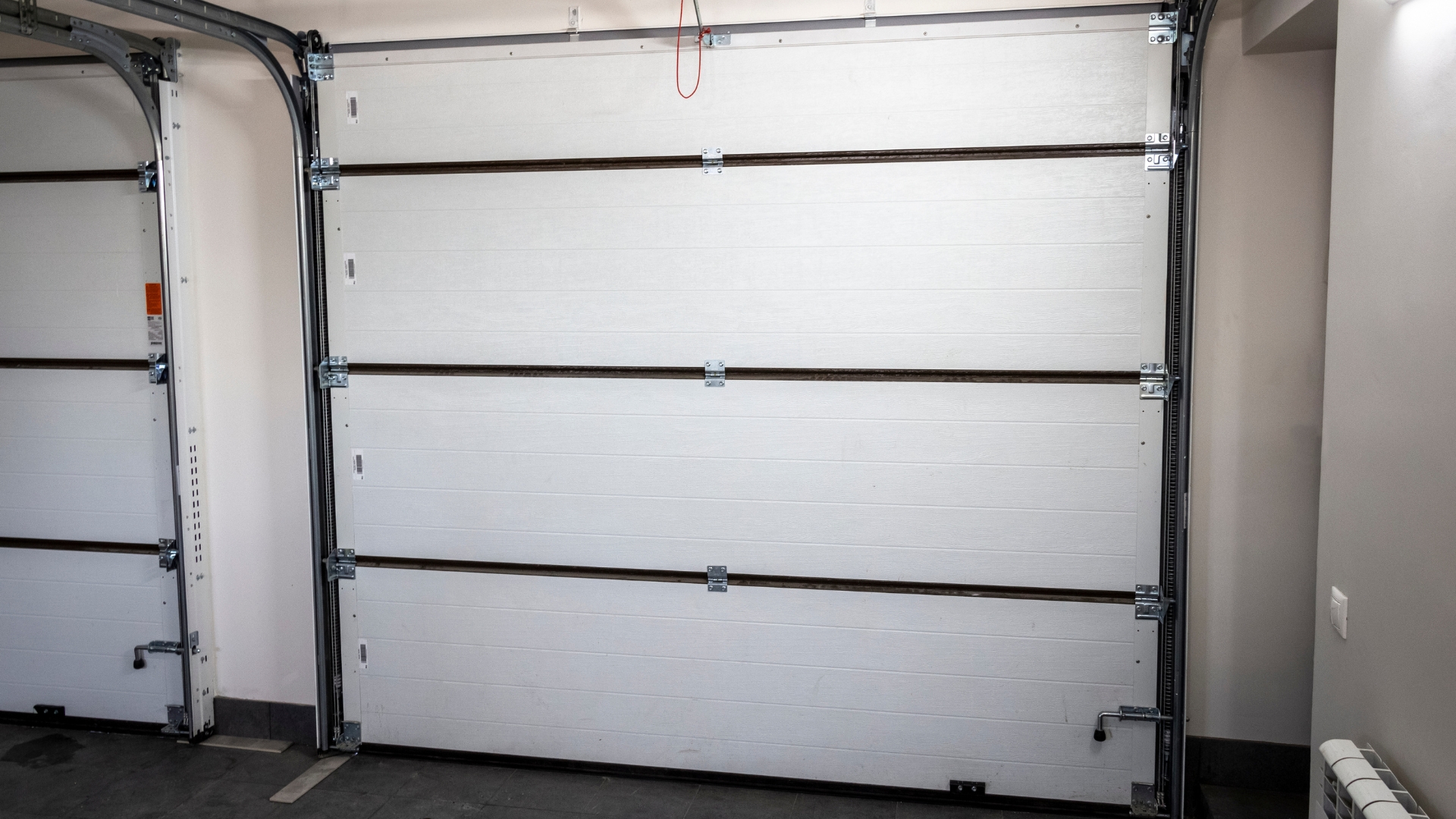 A one-car insulated garage door