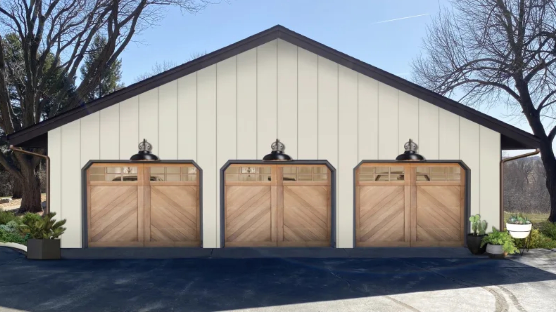 A custom garage door