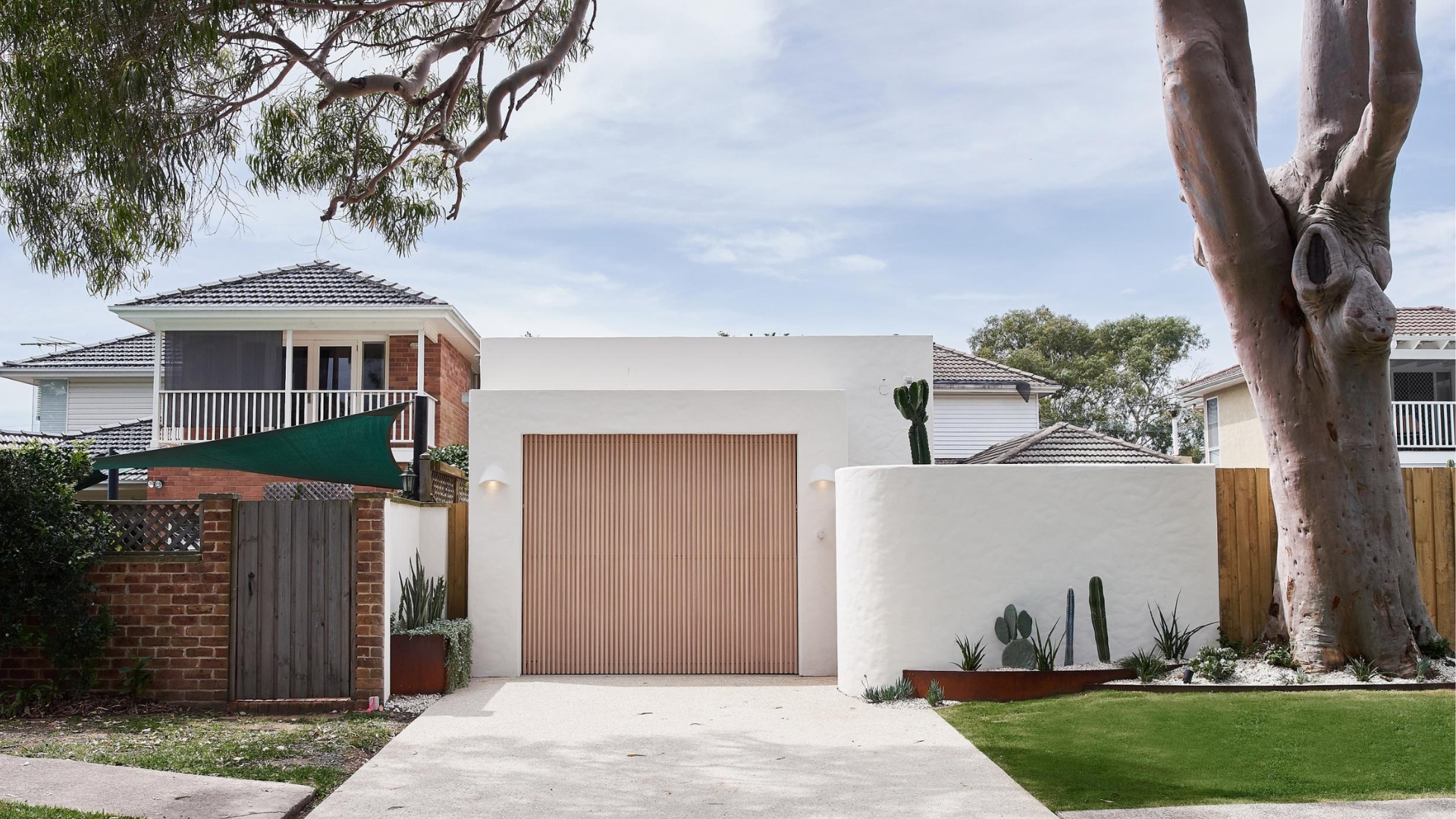 A garage with a one-car garage door size