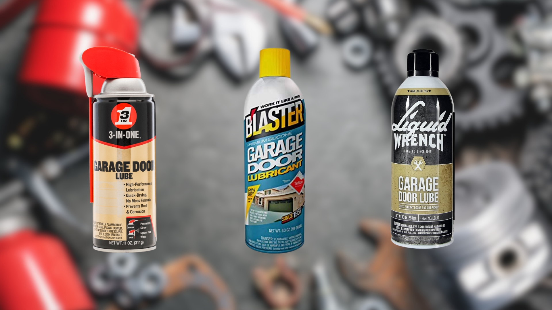 Different brands of garage door lubricant