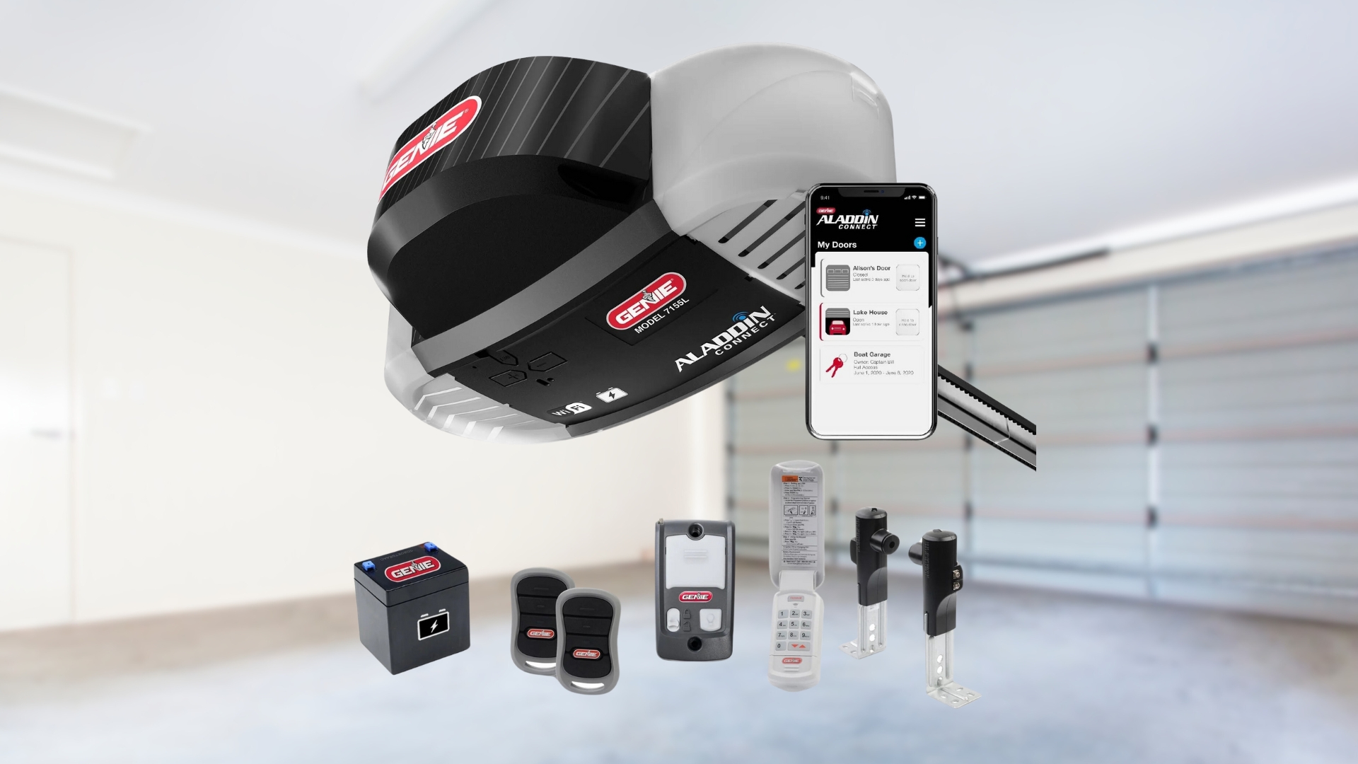 A Genie smart garage door opener and its features