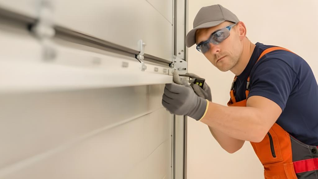 A man installing a new garage door in Burbank